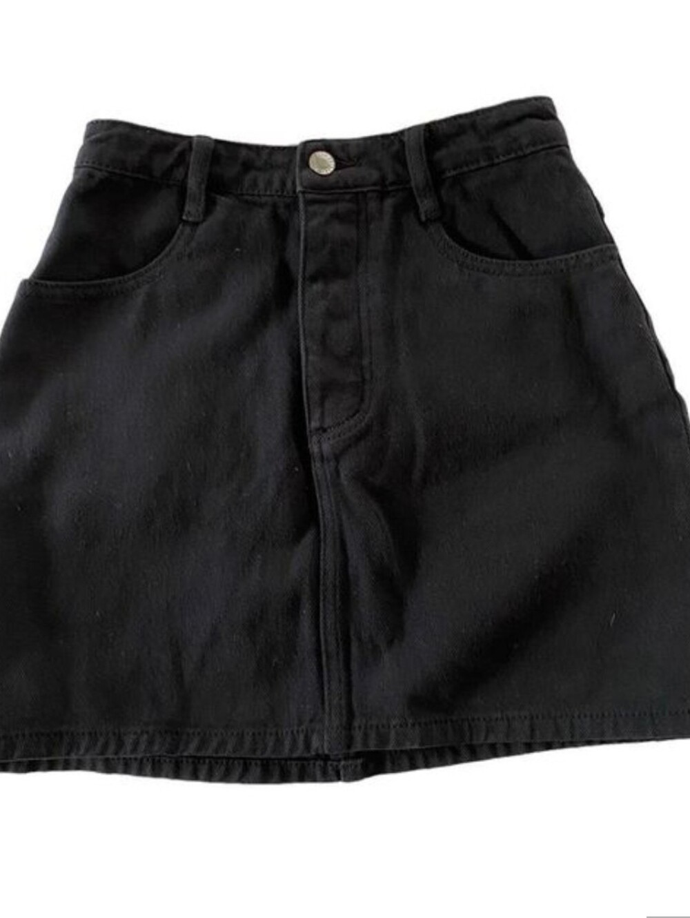 Brandy Melville Black Jean Mini Skirt Sz M